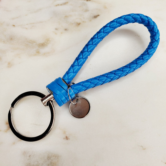 Braided Vegan Leather Keychain Keyring Key Fob - Picture 4 of 4